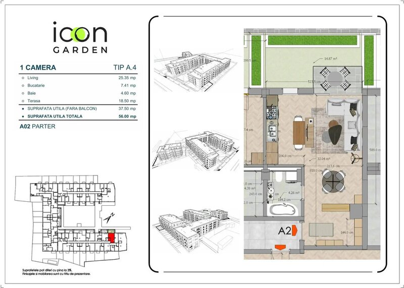 Mosilor Garsoniera cu terasa, gata de mutare - ansamblu nou Icon Garden